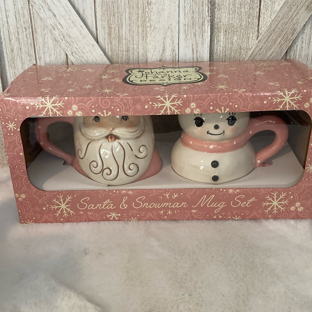 Johanna Parker Santa and Snowman Mug Set